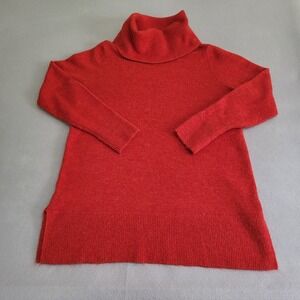 LOFT Turtleneck Tunic Sweater Women's Size L Orange